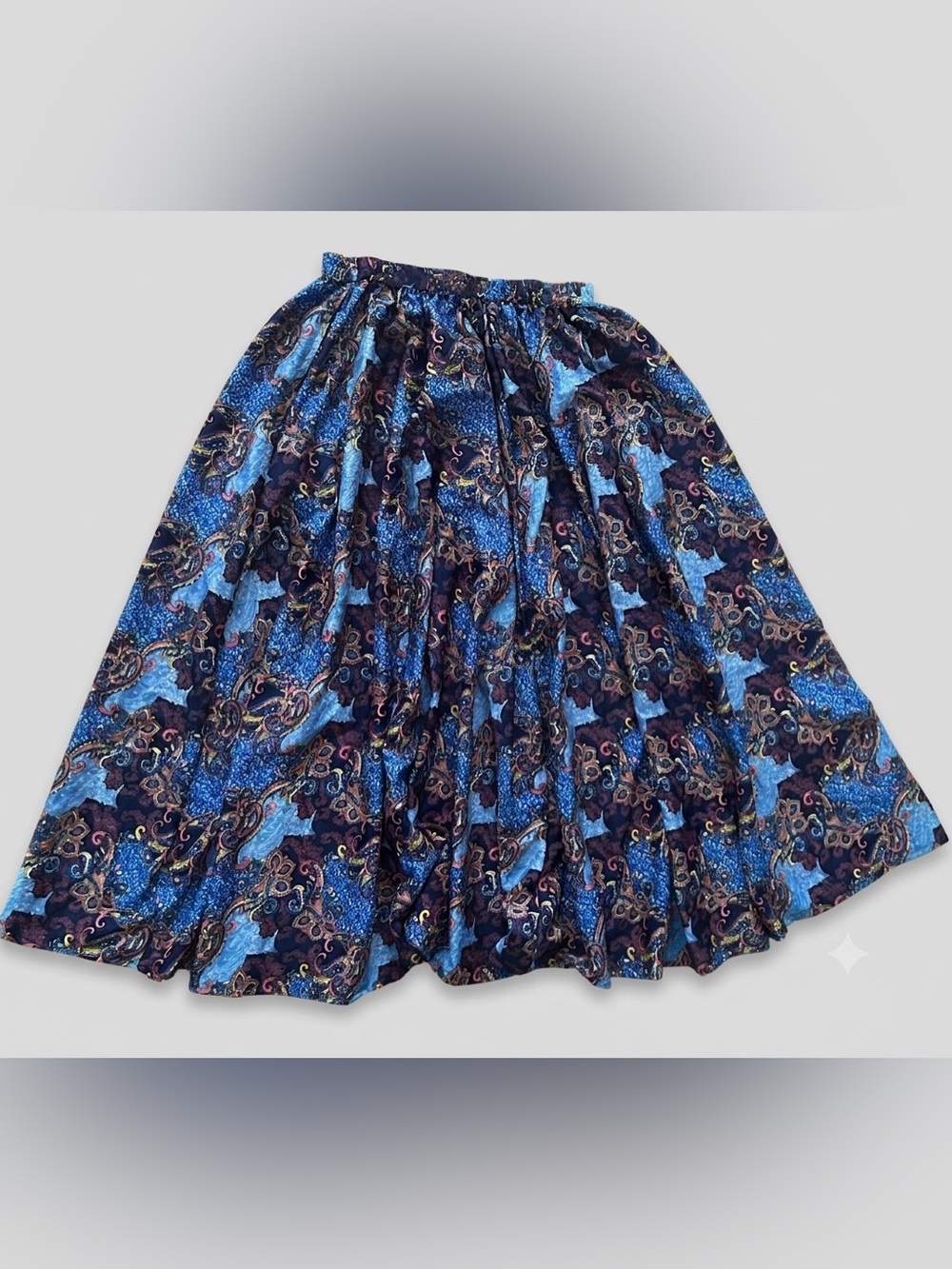 Lapogee Boho Paisley Maxi Skirt Voluminous Plus Size 1X Made in India Pockets